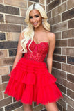 Ivy| A Line Sweetheart Homecoming Dress with Ruffles