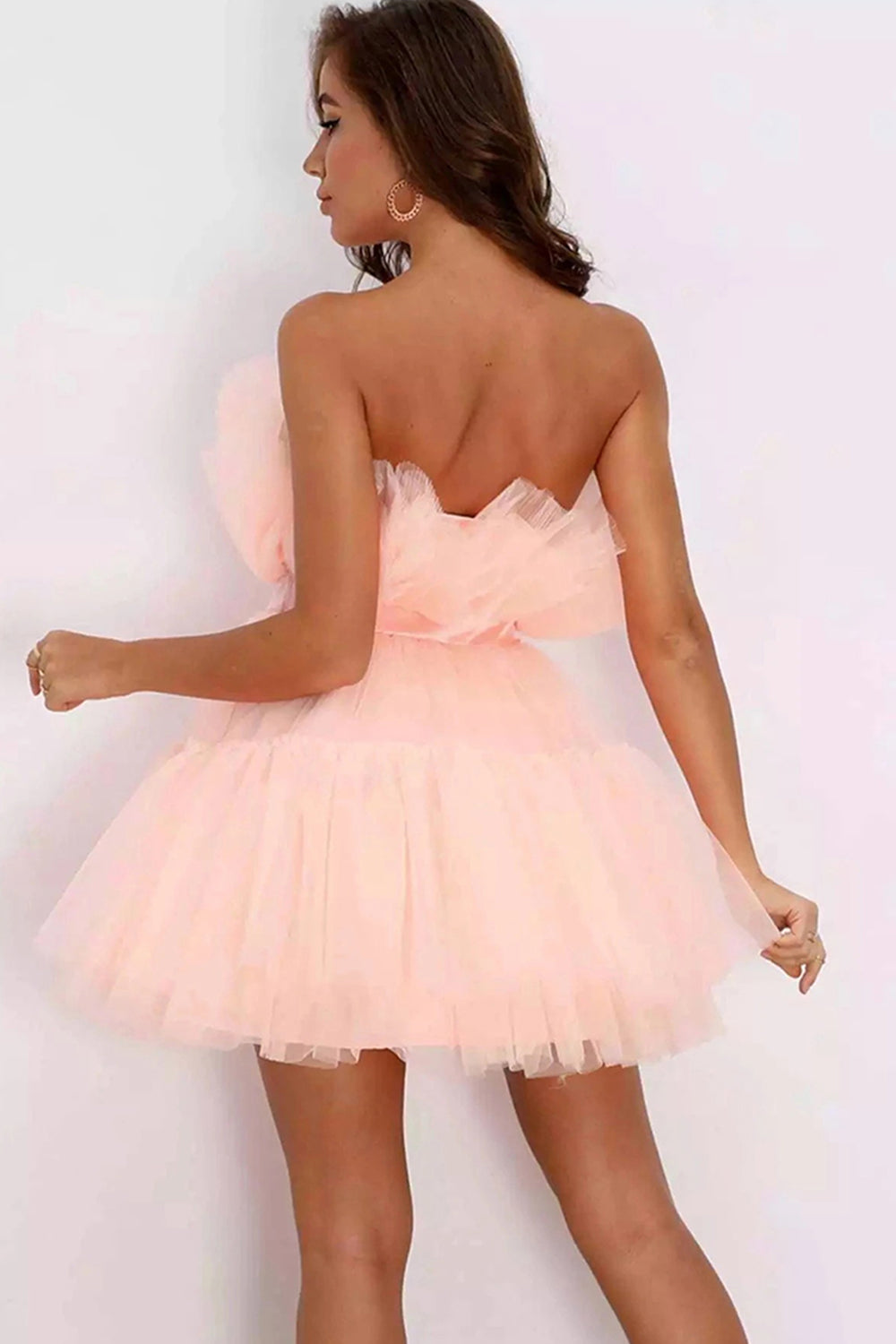 Isabella | Chic Strapless Black A-Line Short Homecoming Dress