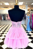 Ivy| A Line Sweetheart Homecoming Dress with Ruffles