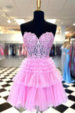 Ivy| A Line Sweetheart Homecoming Dress with Ruffles