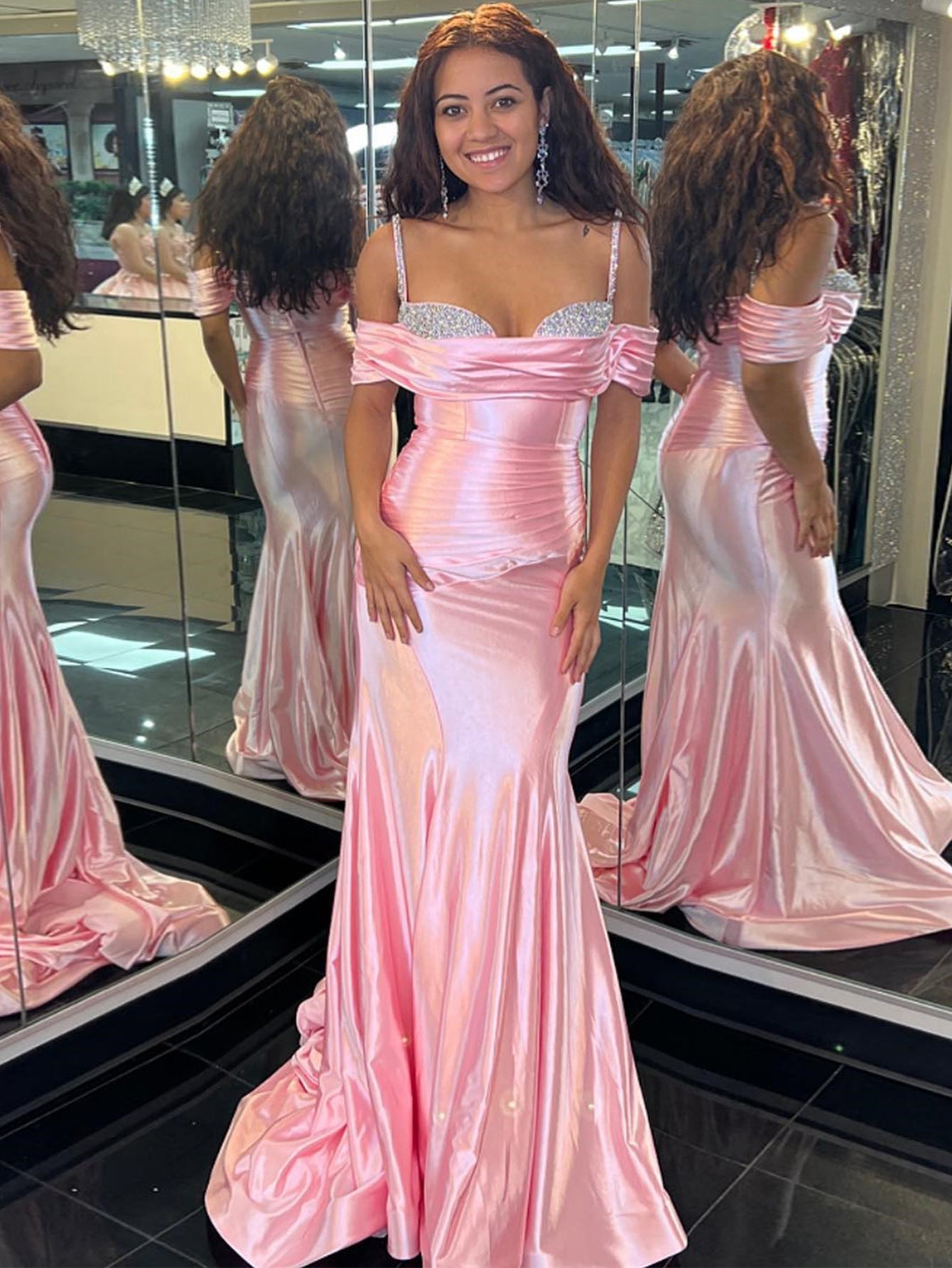 Judith | Elegant Pink Sweetheart Neck Long Mermaid Prom Dress