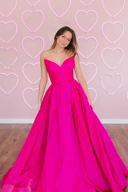 Sawyer | Strapless A-Line Satin Long Prom Dress