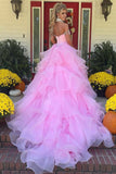 Aurora | Gorgeous Ball Gown Off-the-Shoulder Pink Tulle Prom Dress