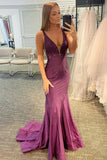 Alma | V-Neck Beaded Mermaid Prom Dress