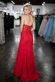 Alia | Sheath Prom Dress with Halter Neckline, Lace, Tulle, and Appliques