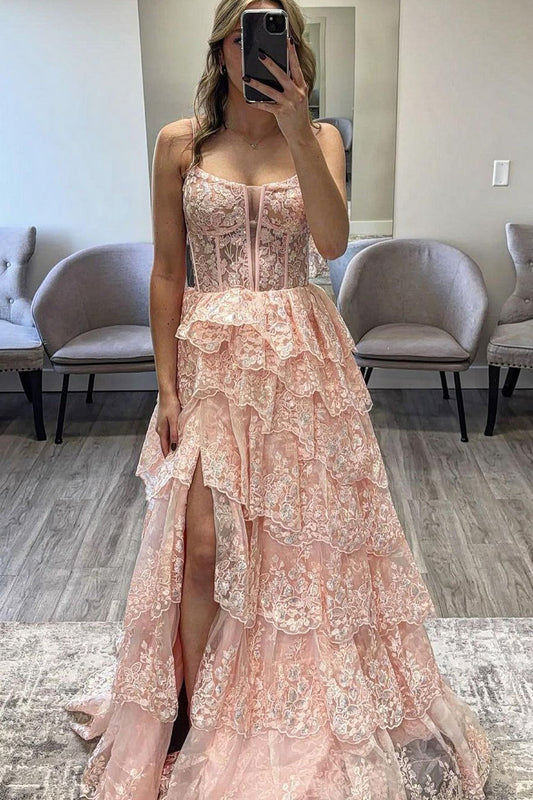 Amara | Charming Ball Gown Scoop Neck Blush Pink Prom Dress