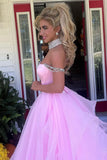 Aurora | Gorgeous Ball Gown Off-the-Shoulder Pink Tulle Prom Dress