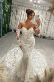 Elara | Mermaid V-Neck Lace Tulle Bridal Dress