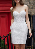 Sheath Sweetheart Lace Tulle Wedding Dress with Bow Detail