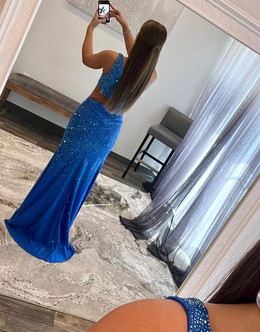 Toni | One-Shoulder Royal Blue Prom Dress with Split