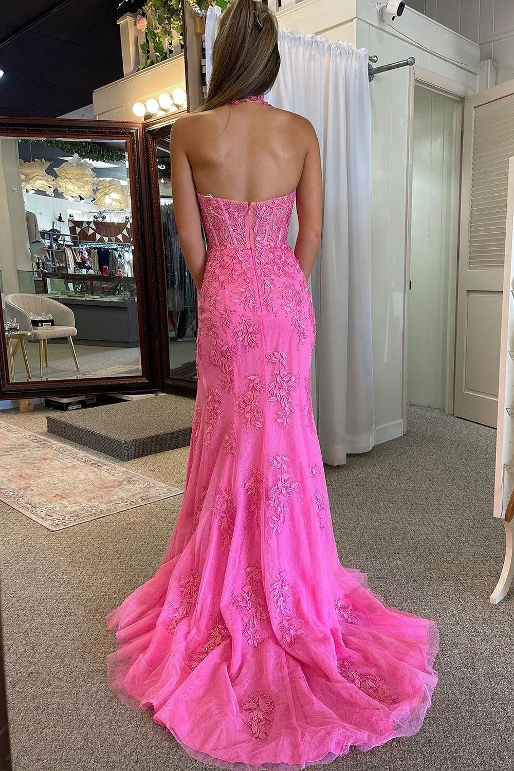 Luna | Cute Mermaid V-Neck Long Prom Dress with Appliques