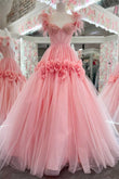 Cali | Princess A-Line Off-the-Shoulder Lace Tulle Prom Dress