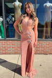 Serena | Charming Mermaid Sweetheart Blush Sequins Long Prom Dress with Beading