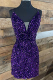 Olga |Bodycon Sequins Short Homecoming Dress