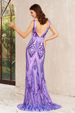 Romina | Romantic Purple V-Neck Sequins Mermaid Prom Dress with Appliques JB113003