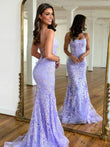 Sylvia | Mermaid Scoop Neck Lace Prom Dress