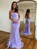 Sylvia | Mermaid Scoop Neck Lace Prom Dress