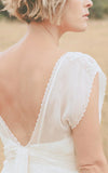 Belle | Crinkle Low Back Wedding Dress in Dark Ivory
