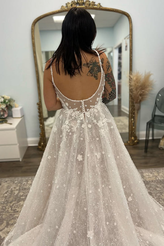 Aurora | Fairy A-Line Sweetheart Tulle Wedding Dress with Beading and Lace