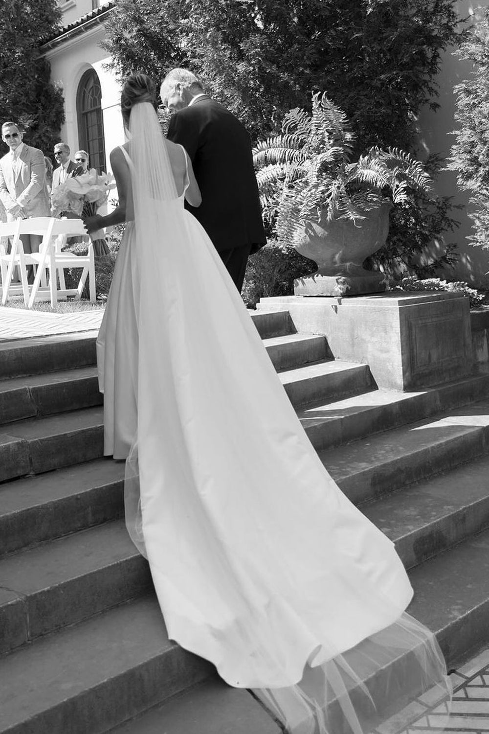 Eleanor | Fashionable Simple Ball Gown Square Neck Satin Long Bridal Dress