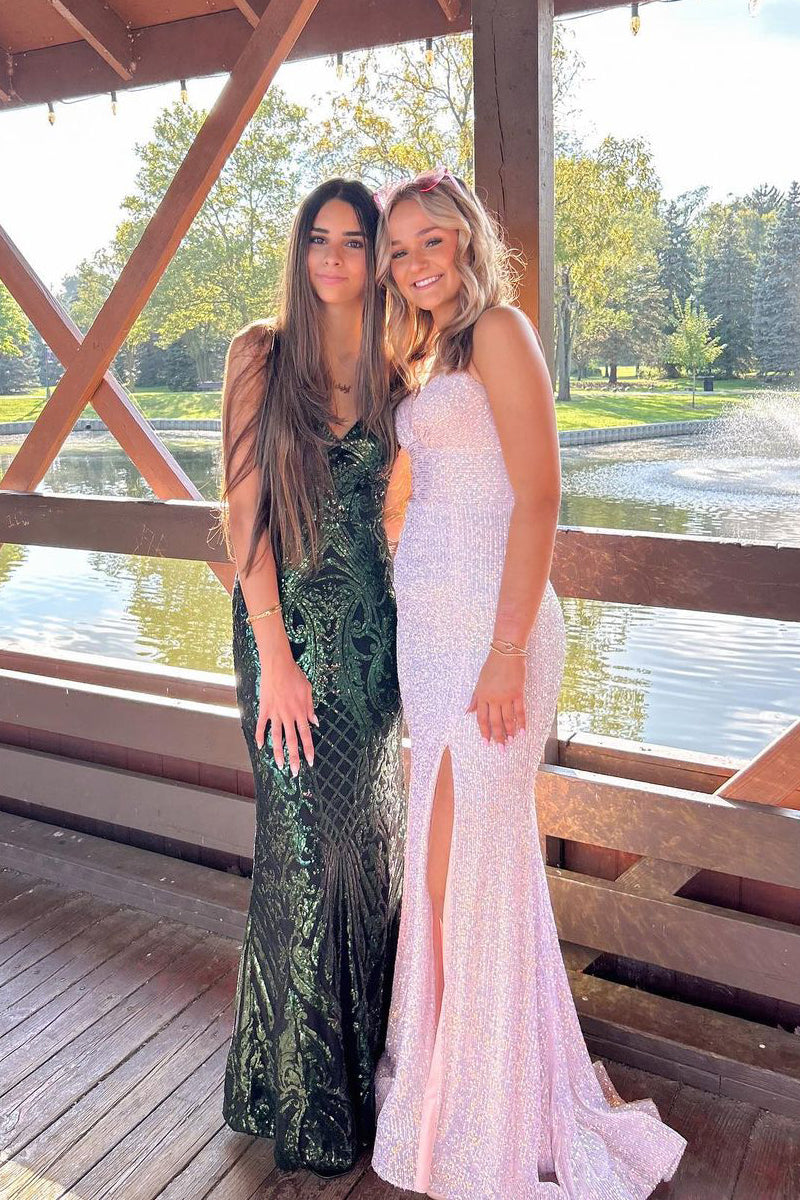 Rylee | White Sequin Sparkly Mermaid Prom Dress