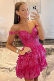 Everly | Sweetheart A-Line Tiered Short Homecoming Dress