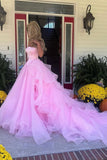 Aurora | Gorgeous Ball Gown Off-the-Shoulder Pink Tulle Prom Dress