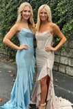 Gorgeous Mermaid Scoop Neck Hot Stone Beading Long Prom Dress with Dramatic Ruffles