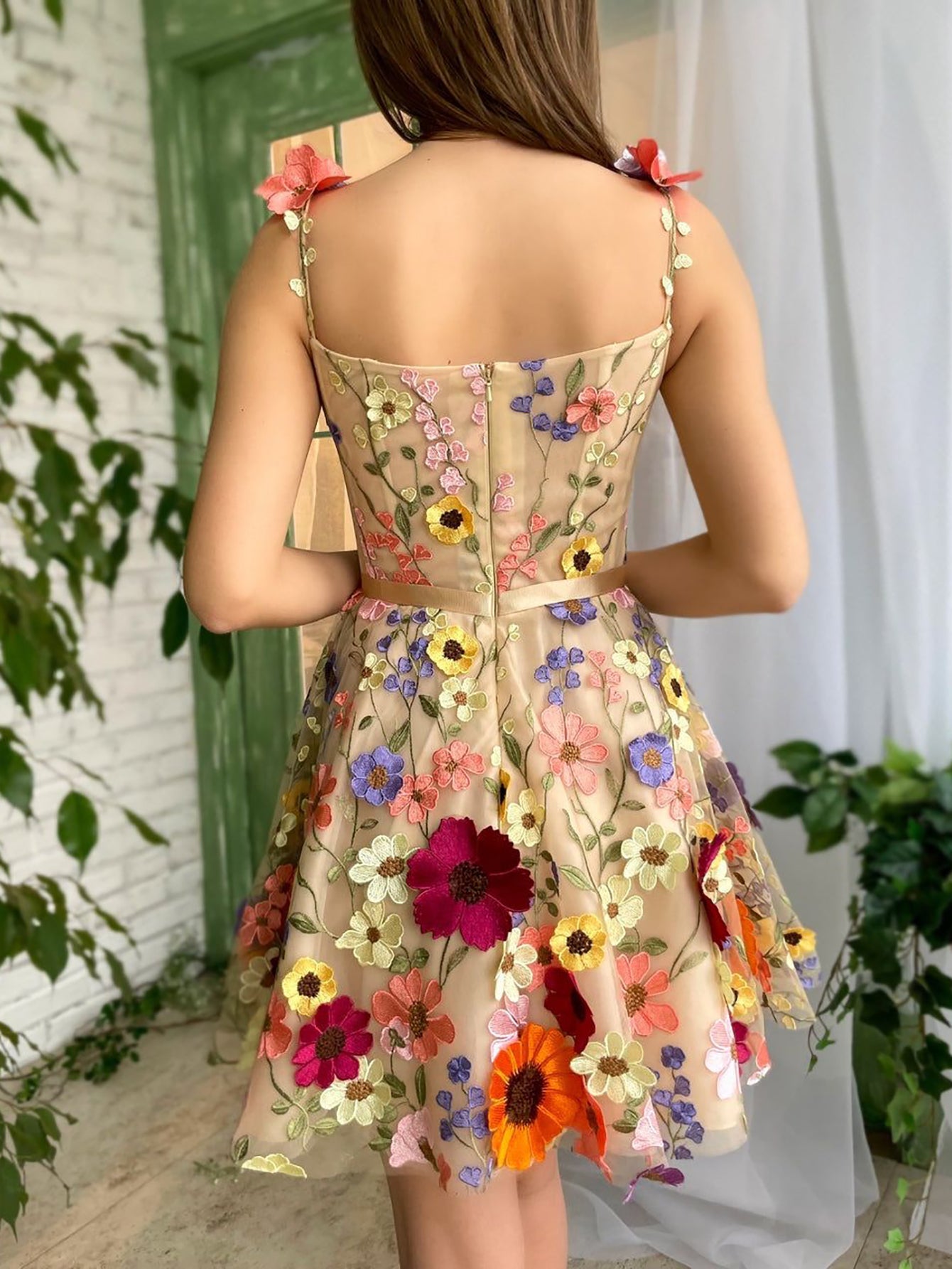 Sophie |Tulle A Line Floral Short Homecoming Dress With 3D Flowers