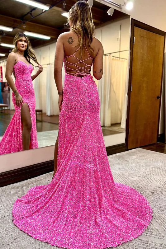 Sweetheart neck  Mermaid  Satin  Prom Dress with  Sparkly Sequins JB110603