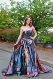 Ariana | Fashion Ball Gown Strapless Sparkly Satin Long Prom Dress