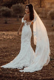 Graceful Mermaid Off-the-Shoulder Lace Wedding Dress