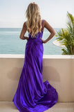 Elegant Mermaid Scalloped Satin Prom Dress with Chic Tiered Skirt