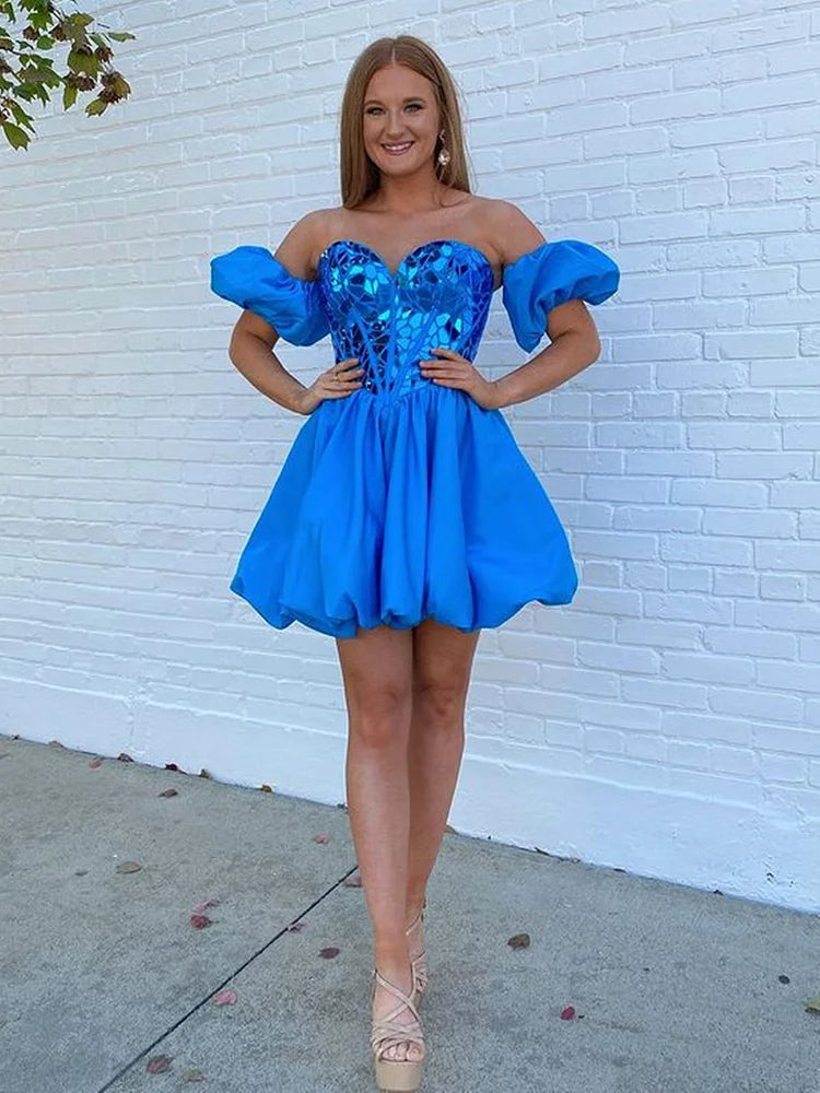 Aria | Off-the-Shoulder A-Line Short Homecoming Dress