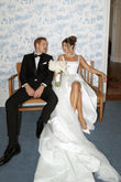 Eleanor | Fashionable Simple Ball Gown Square Neck Satin Long Bridal Dress