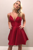 Quintessa |A-line Spaghetti Straps Satin Homecoming Dress