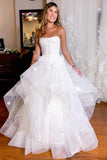 Elysia | Fairy A-Line Off-the-Shoulder Tulle Long Wedding Dress with Appliques