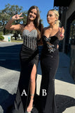 Raven | Cute Mermaid Sweetheart Black Beaded Long Prom Dress