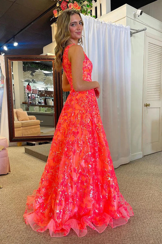 Aurora | Elegant Orange A-Line Tulle One-Shoulder Prom Dress with Appliques JB120327