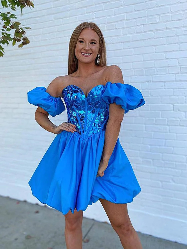 Aria | Off-the-Shoulder A-Line Short Homecoming Dress