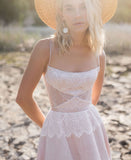 Giorgina | Boho A-Line Lace Wedding Dress with Spaghetti Straps