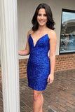 Veda |Sheath V Neck Sequins Homecoming Dress