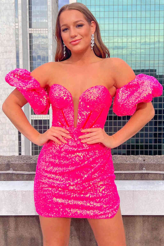 Verity | Sparkling Sweetheart Neckline Bodycon Sequins Homecoming Dress