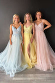 Aileen | Charming Sweetheart Lace-Up Appliques Tulle A-Line Prom Dress