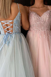 Aileen | Charming Sweetheart Lace-Up Appliques Tulle A-Line Prom Dress