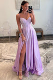 Adrianna | Strapless Lilac Corset A-Line Prom Dress with Rhinestones