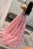 Isabella | Gorgeous Off-the-Shoulder Pink Ball Gown Long Tulle Prom Dress