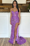 Kairi | Mermaid Spaghetti Strap Prom Dress with Appliqués and Slit