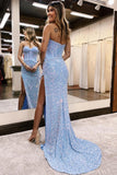 Royalty | Sweetheart Sheath Sequins Prom Dress with Slit