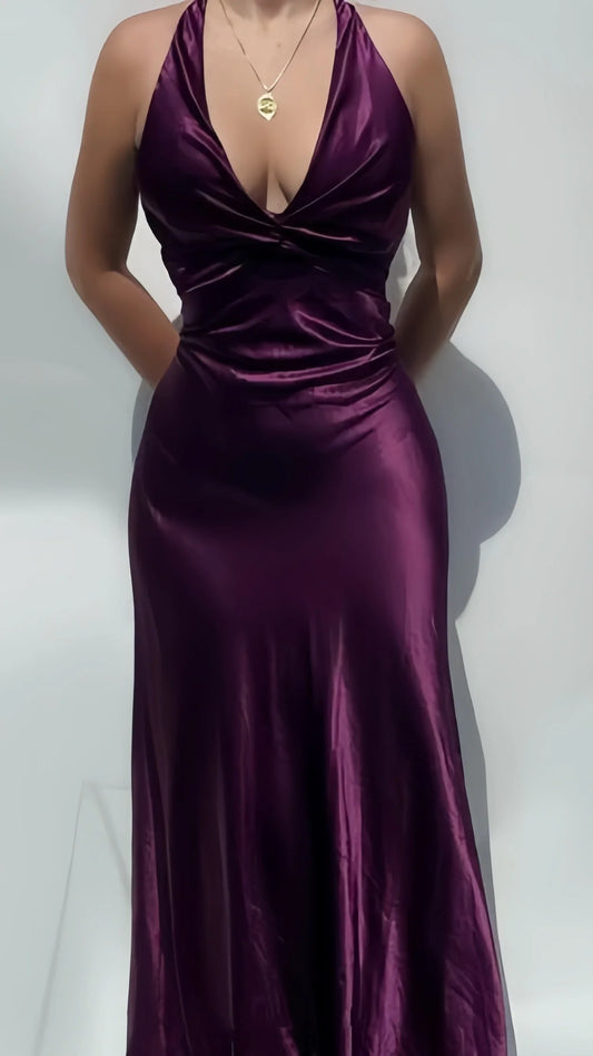 Sexy V-Neck Long Prom Dress | Simple Evening Party Gown